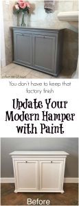 painted-hamper-makeover, painted hamper, update with paint