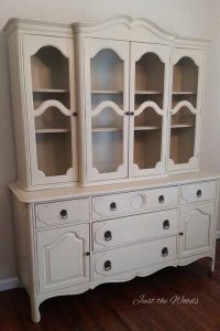 vintage painted china cabinet