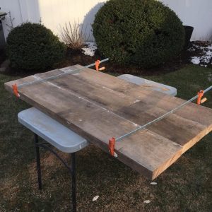 clamps, build farm table, reclaimed wood, how to build, farmhouse, barn wood, hand made