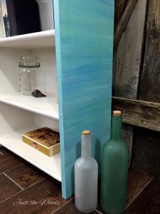 Painted Bookcase in layered blues