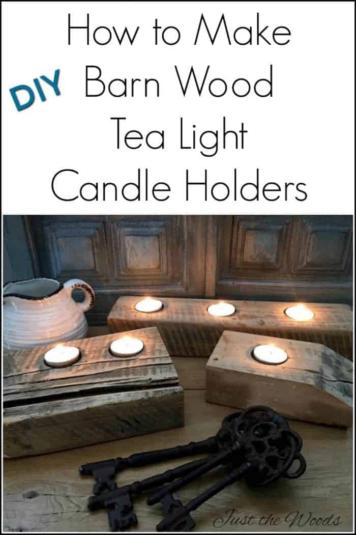 DIY barn wood candle holders, tea light candle holders made from left over wood scraps