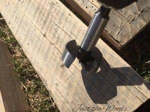 tool, drill bit, how to make a tea light holder, candle holder, barn wood