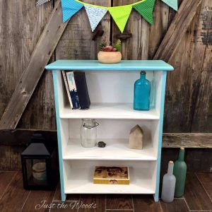 cool blues painted bookcase, dresser, just the woods, painted furniture, staten island, nyc