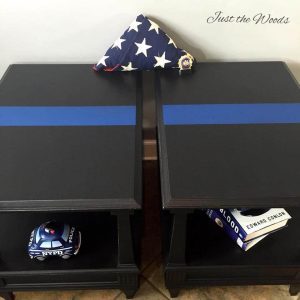 Thin Blue Line Tables by Just the Woods