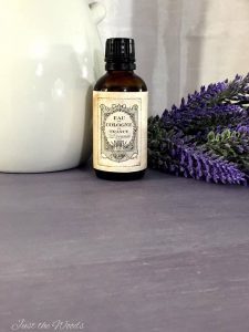 faux lavender, essential oil, vintage label, aged paper