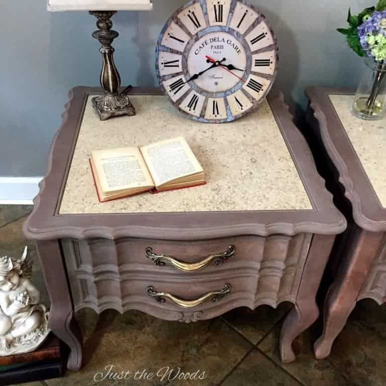 Vintage Marble Top Tables Painted Romantic Gustavian Style