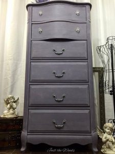 lavender lingerie chest, painted chest, tall chest of drawers, 