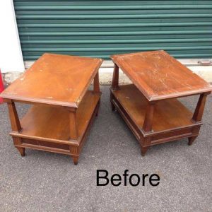 vintage end tables, brandt tables, wood end tables, 