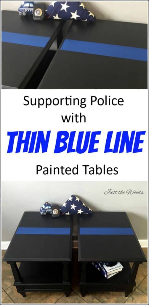 thin blue line painted tables