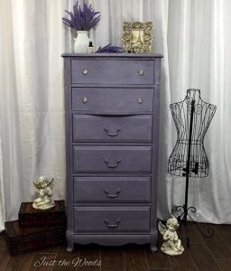 lingerie chest, painted chest, lavender dresser