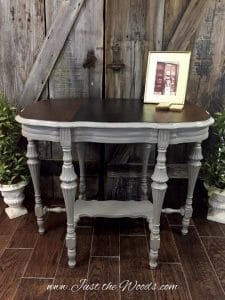 painted parlor table, coco chalk paint, antique table, painted furniture, just the woods, nyc