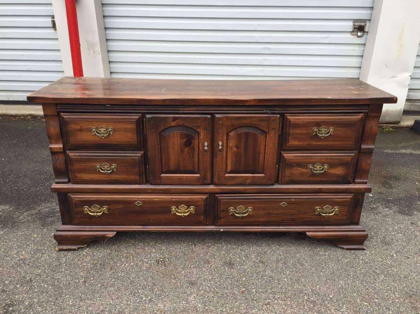 Chunky Vintage Dresser, unfinished dresser, distressed white dresser