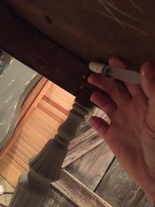 repair damaged wood, antique table, parlor table, glue syringe