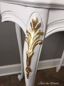 gold leaf, gold foil, painted table