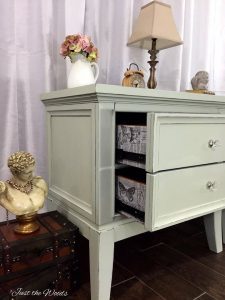 decoupage drawers, decoupage print, shabby chic, painted, chalk paint