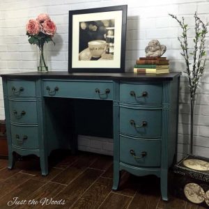 Painted Desk, Just the Woods, staten island, shabby chic, vintage style, vintage vanity, nyc