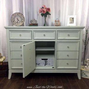 modern dresser, painted dresser, mint dresser, sage chalk paint