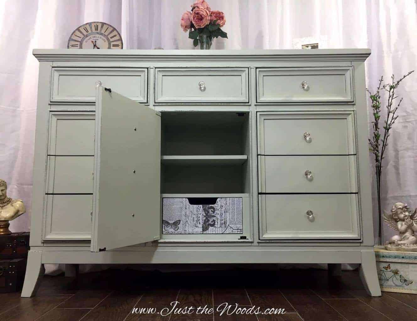 Shabby Chic Dresser With Decoupaged Drawers By Just The Woods