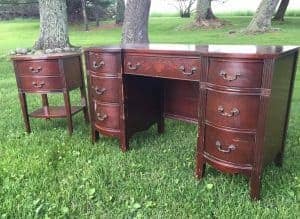 Vintage Vanleigh Furniture, vintage desk, unfinished desk, vintage vanity