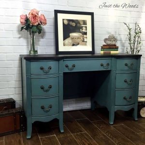 desk rescue, memphis blue, vintage desk, popular post, popular painted furniture