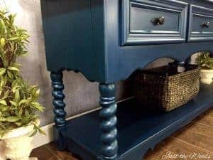 barley twist legs, thomasville sideboard, blue chalk paint, nyc, nj