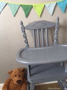 hand painted high chair, vintage, high chair, chalk paint