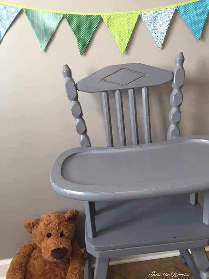 Baby safe! Hand painted high chair by Just the Woods