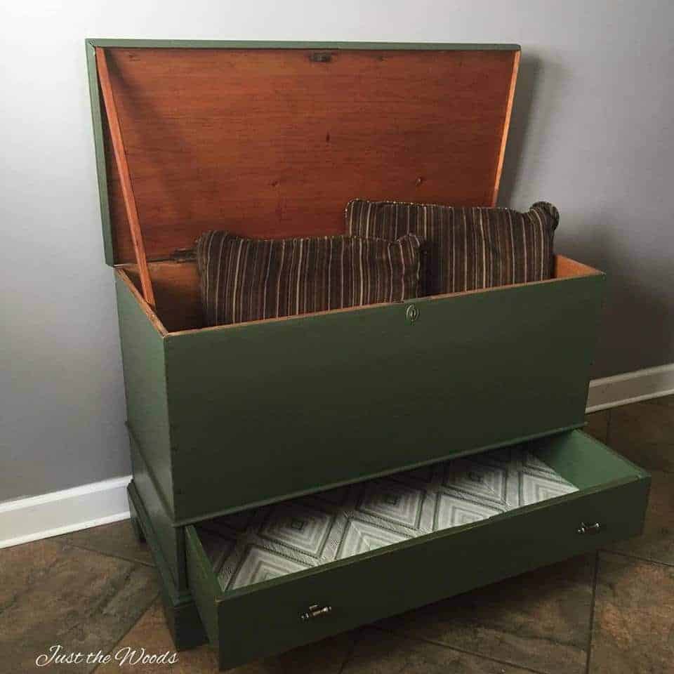 decoupage, toy box, storage trunk, antique storage chest, blanket chest, wood storage trunk, vintage storage chest