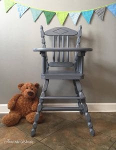 painted high chair, vintage high chair, non toxic paint, chalk paint