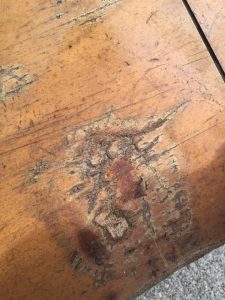 thomasville, sideboard, damaged wood, how to repair wood