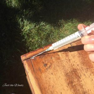 syringe, wood glue, wood repairs, antiques