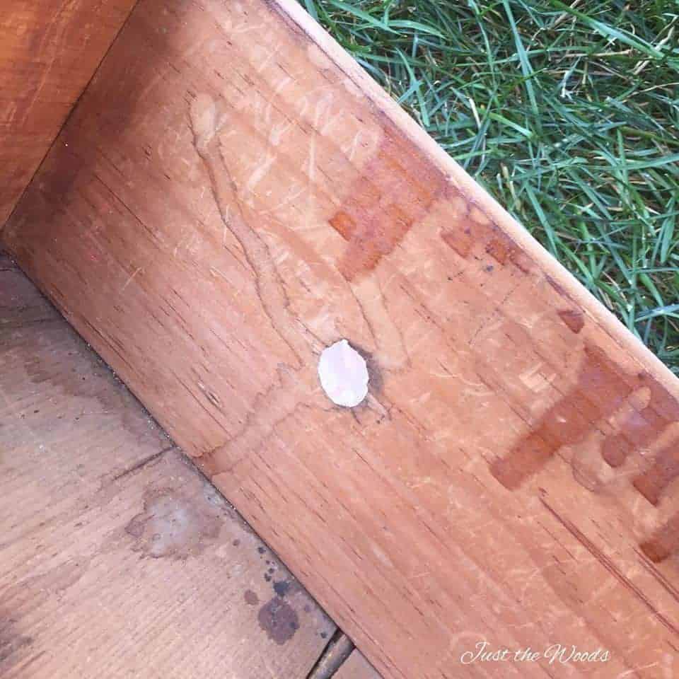 Transform an Antique Storage Chest To Custom Toy Box wood filler, repair antiques, wood furniture