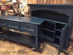 painted furniture, vintage furniture, large sideboard