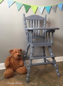 vintage high chair, painted high chair, child high chair, vintage high chair, non toxic, safe paint