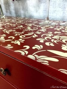 How to Stencil Furniture, stencil, floral stencil, painted furniture, staten island, nyc