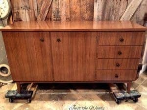 How to Paint Shiny Veneer, mid century modern, unfinished buffet