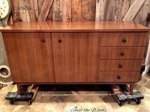 How to Paint Shiny Veneer, mid century modern, unfinished buffet