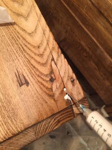 How to repair wooden dresser, glue syringe, repair antique dresser, antique eastlake