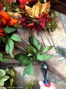 Trim thick floral stems with wire cutters