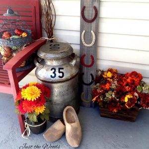 How to Decorate a Small Porch for Fall by Just the Woods