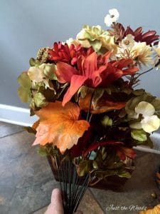 Fall Decor with Faux Flowers