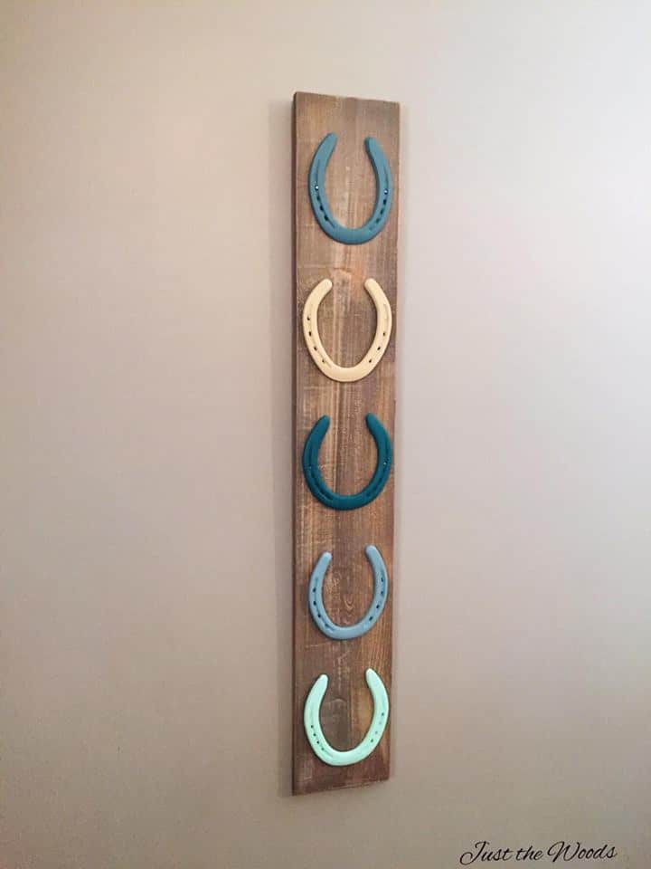 Weathered Wood & Painted Horseshoe Display by Just the Woods