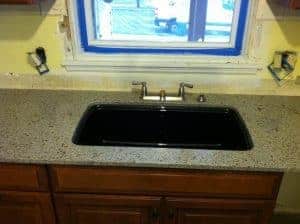 Kohler sink, black sink, kitchen remodel, new sink