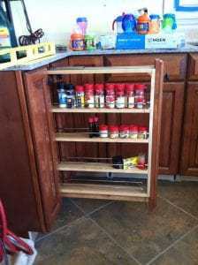 pull out spice storage, spice rack, kitchen remodel