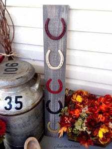 weathered wood and fall decor