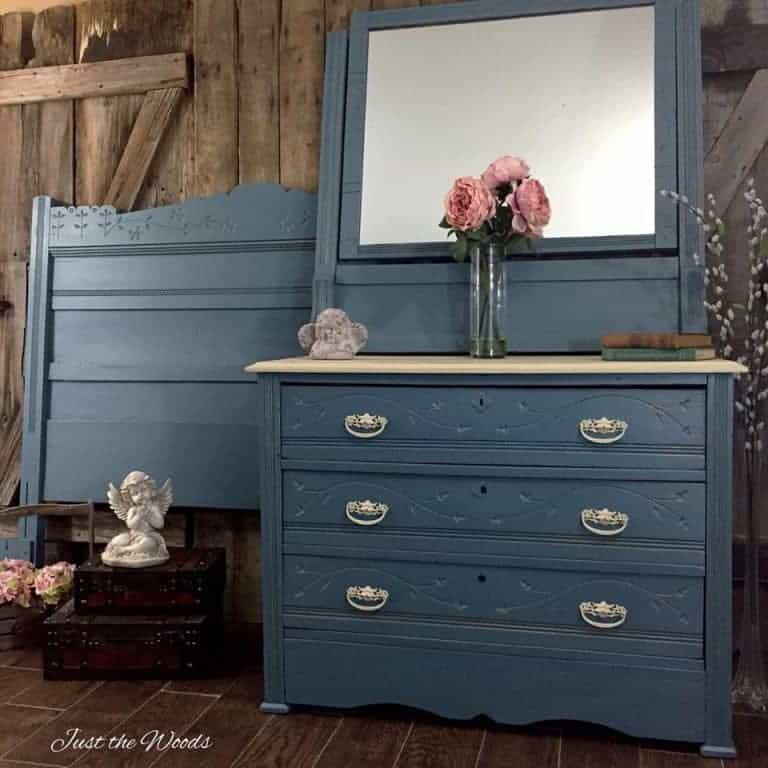 Cottage Style Painted Dresser Set Makeover of Antique Eastlake Furniture