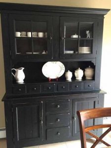 black distressed hutch