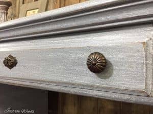 painted vintage hardware, oil rubbed bronze knobs