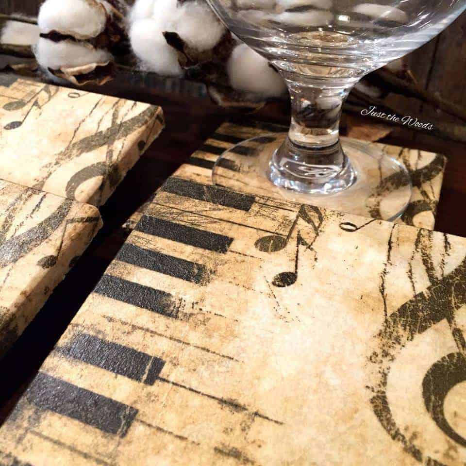 How to Make Decoupaged Tile Coasters by Just the Woods