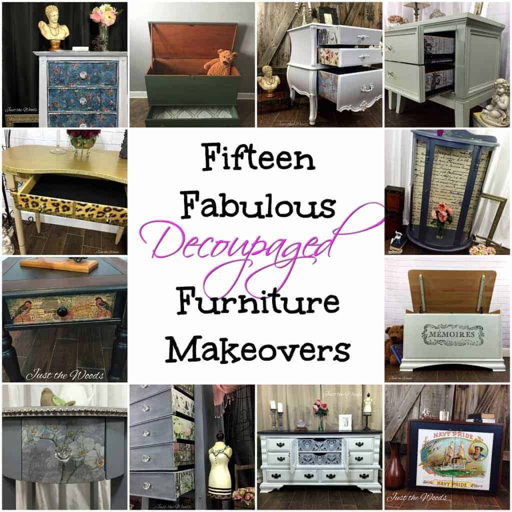 Fifteen Fabulous Decoupaged Furniture Makeovers